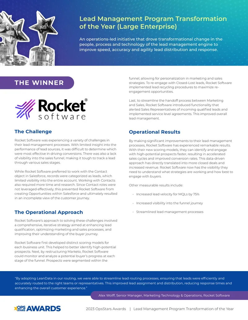 Lead Management Program Transformation Case Study