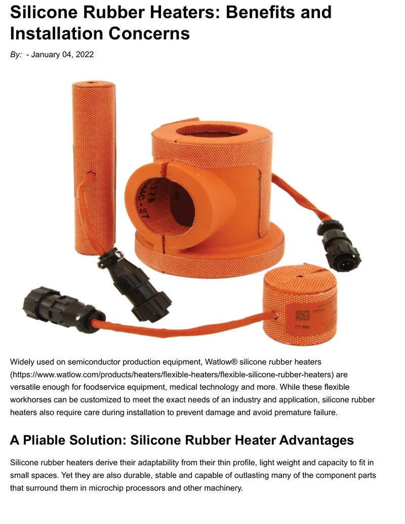 Silicone Rubber Heaters Benefits and Installation Guide