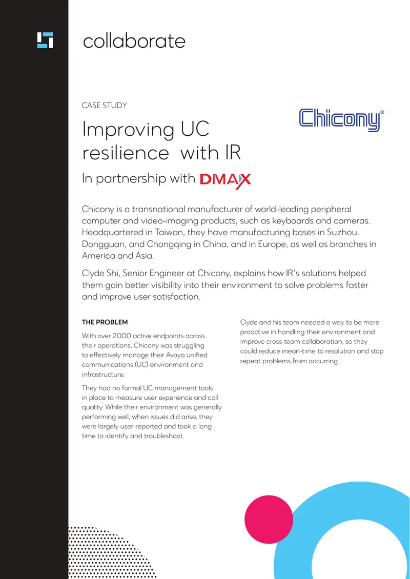 Improving Unified Communications Resilience with IR Solutions