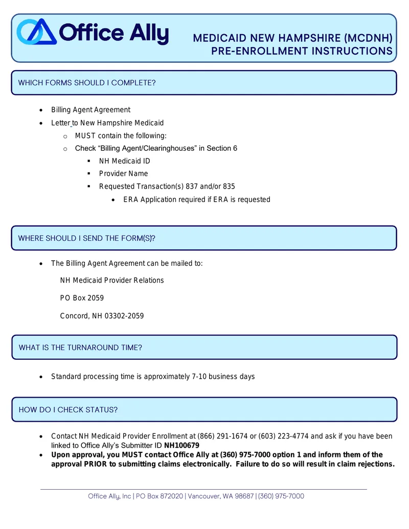 New Hampshire Medicaid Billing Agent Agreement