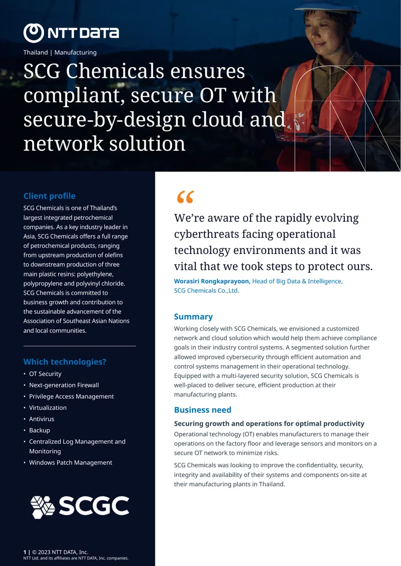 Secure Operational Technology Solutions for SCG Chemicals