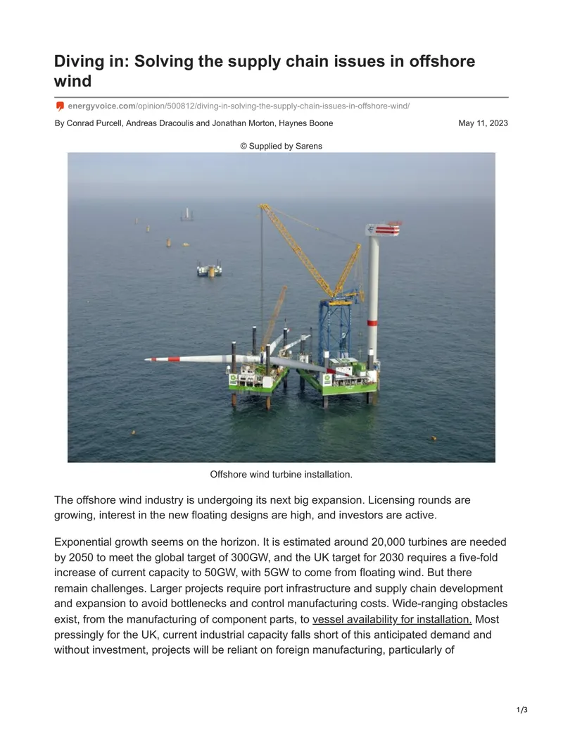Addressing Supply Chain Challenges in Offshore Wind