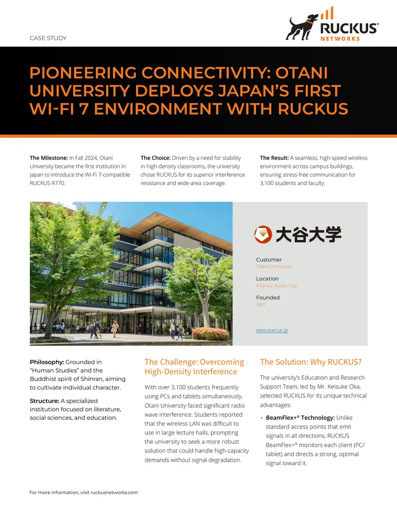 Otani University Deploys Wi-Fi 7 Environment