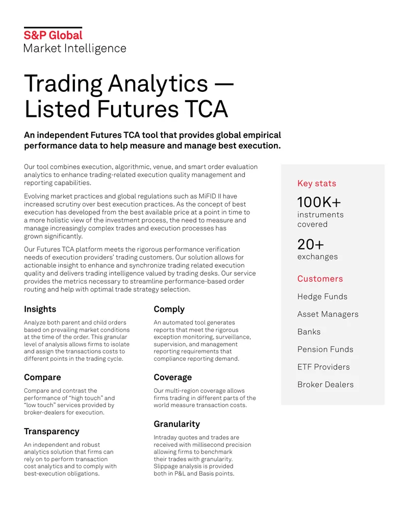 Futures Transaction Cost Analysis Tool Overview