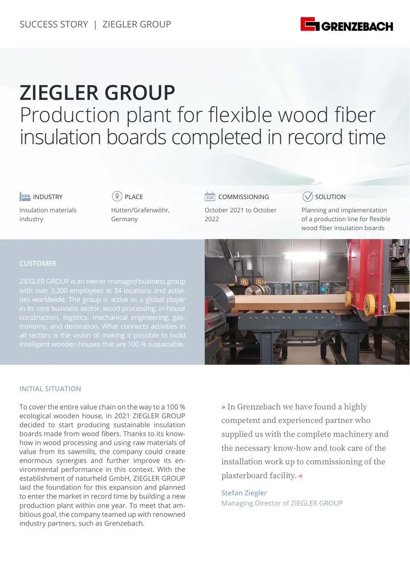 Ziegler Group Production Plant Success Story