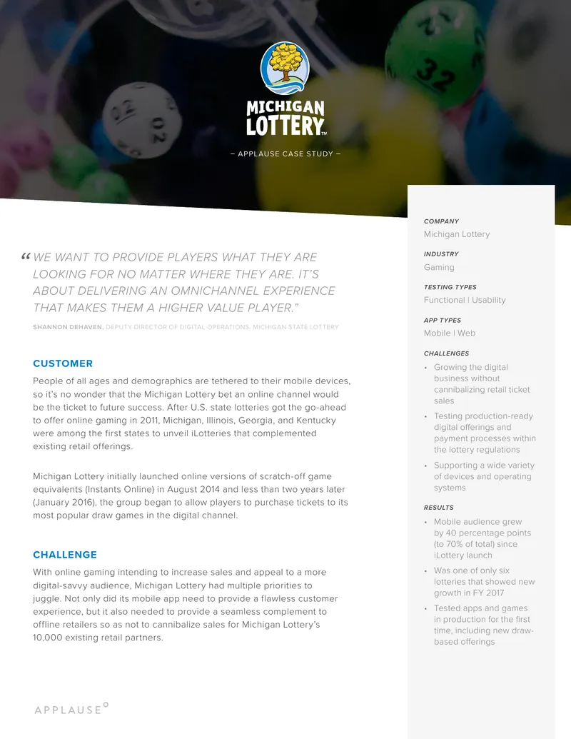 Michigan Lottery Digital Diversification Case Study