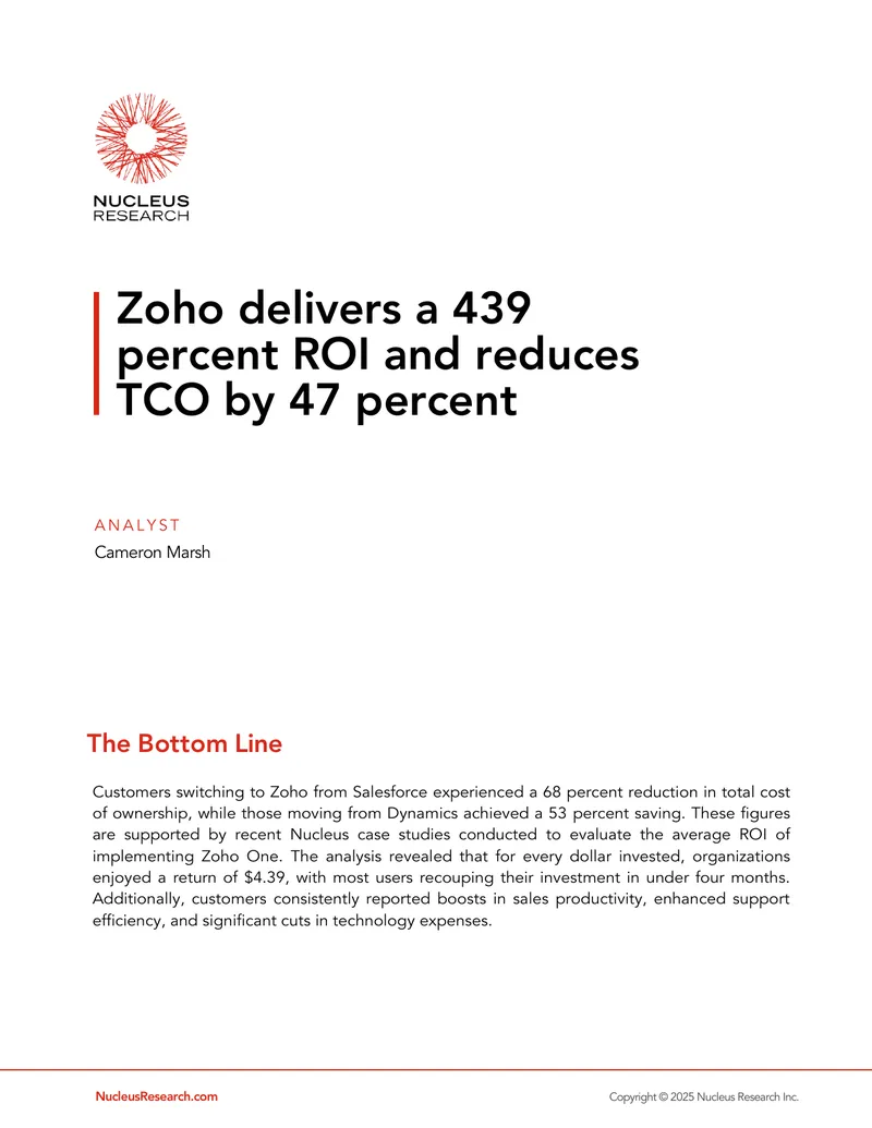 Analysis of Zoho One Deployment Benefits