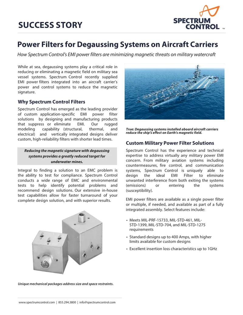 EMI Power Filters for Degaussing Systems