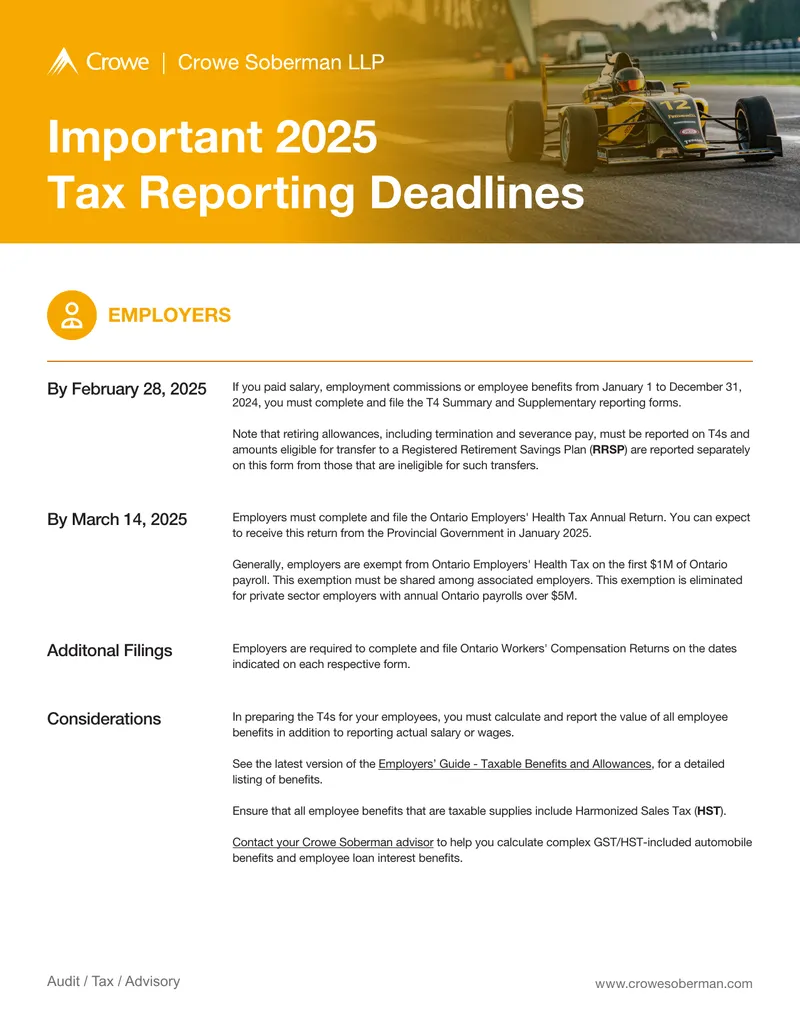 2025 Tax Reporting Deadlines for Employers