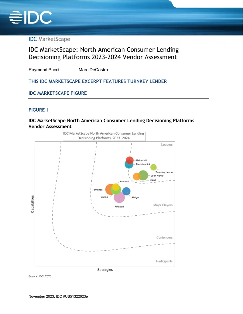 North American Consumer Lending Decisioning Platforms Assessment
