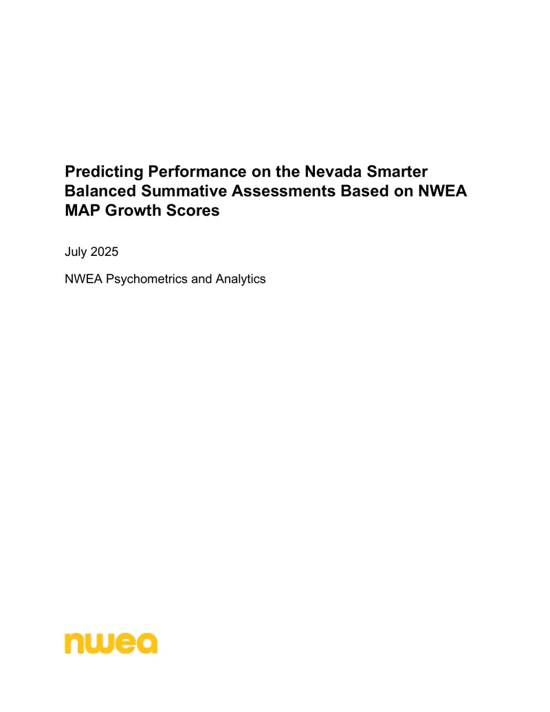 Predicting Performance on NV SBAC Assessments from MAP Growth Scores