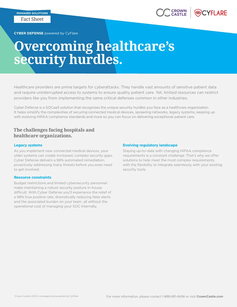 Cyber Defense Solutions for Healthcare Security