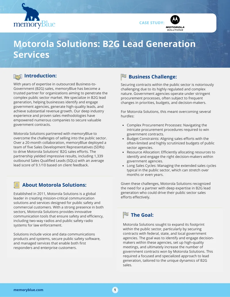 Motorola Solutions B2G Lead Generation Case Study