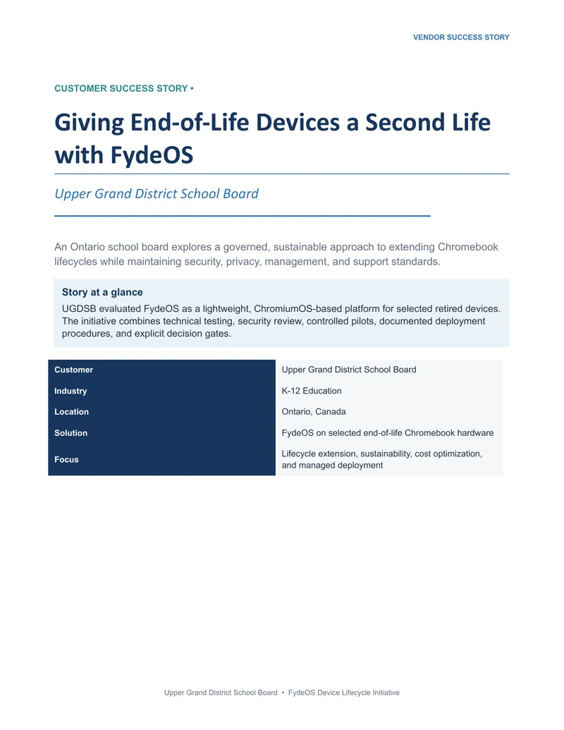 Upper Grand District School Board Device Lifecycle Initiative