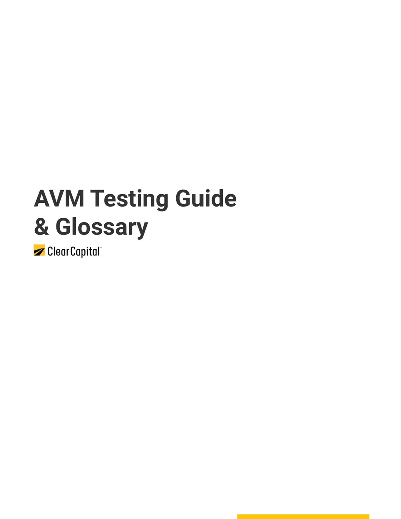 AVM Testing Guide and Glossary