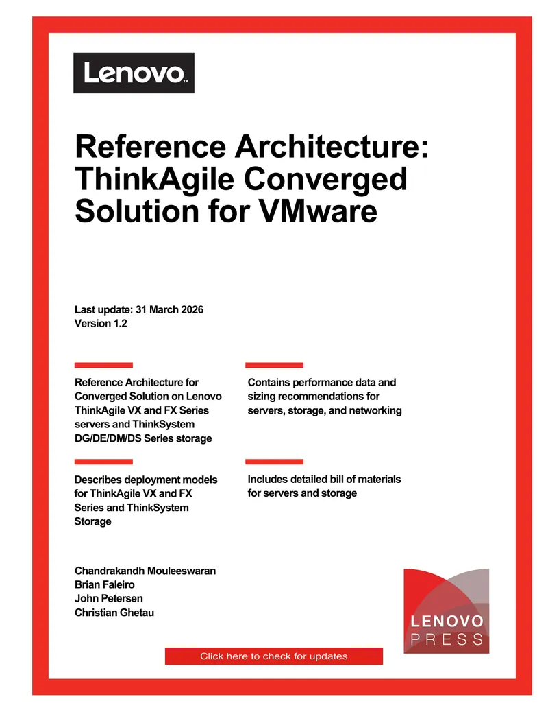 Reference Architecture for ThinkAgile Converged Solution