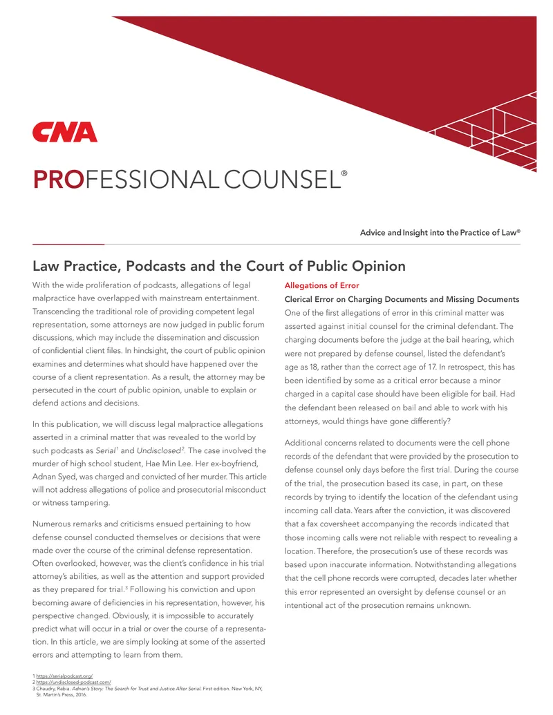 Legal Malpractice Allegations in Criminal Defense