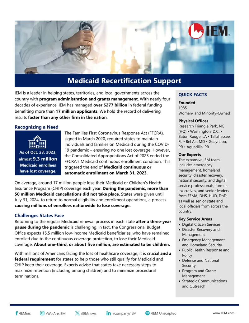 Medicaid Unwinding Support and Services Overview