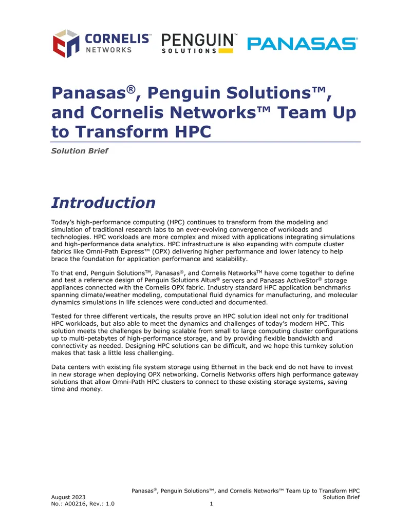 High-Performance Computing Solution Brief