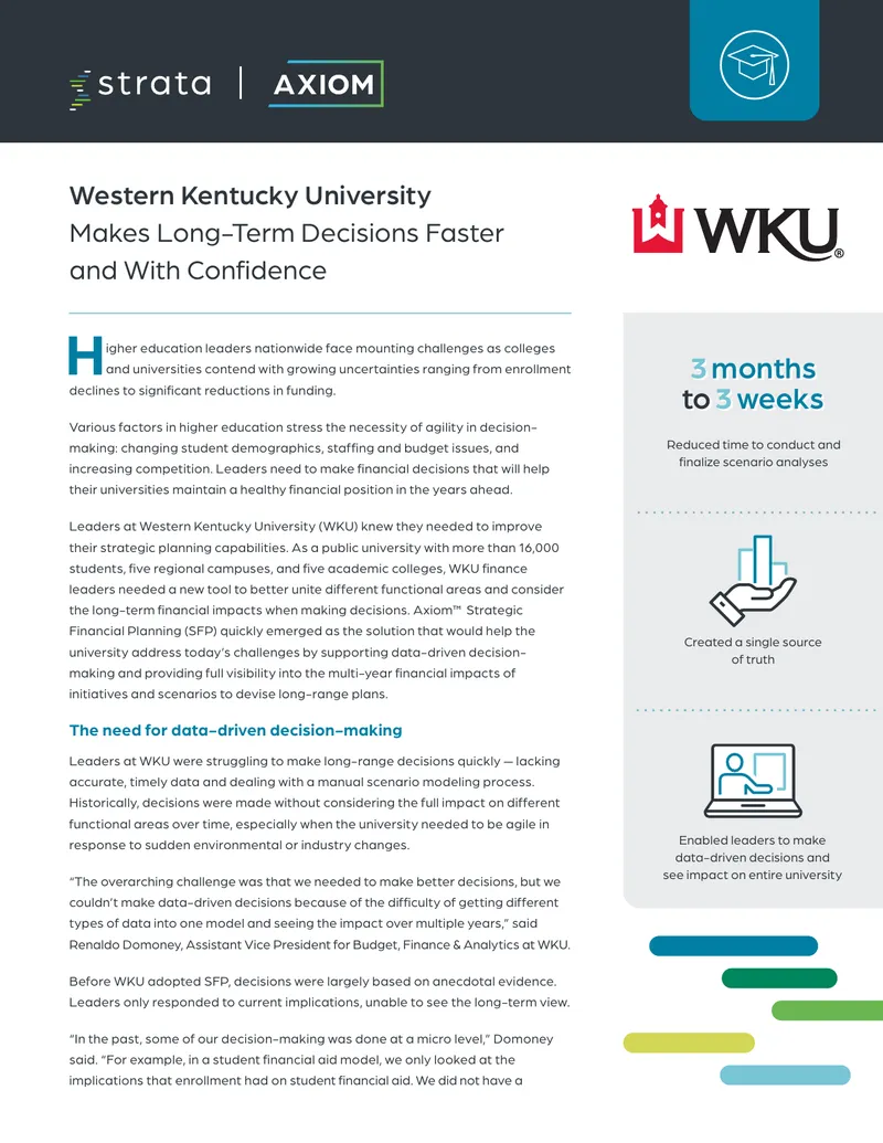 Strategic Financial Planning Implementation at WKU