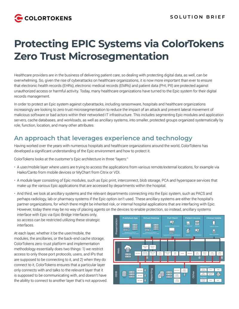 Microsegmentation for Epic Systems Security