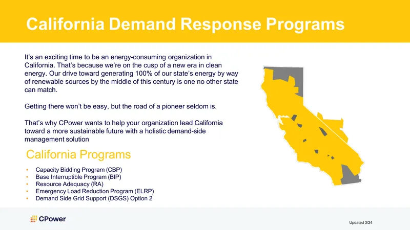 California Demand Response Programs Overview