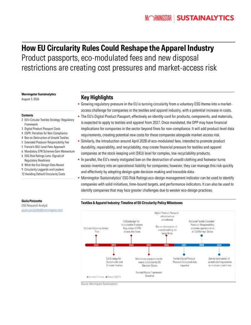 Impact of EU Circularity Regulations on Apparel Industry