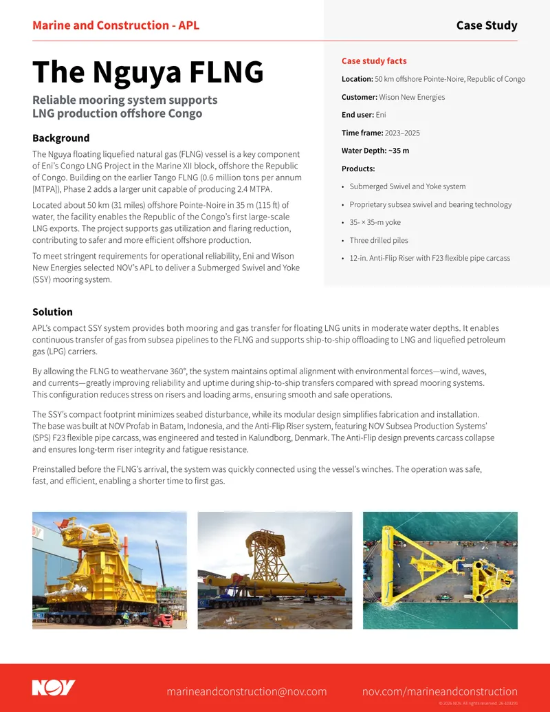 Mooring System for Nguya Floating LNG Vessel