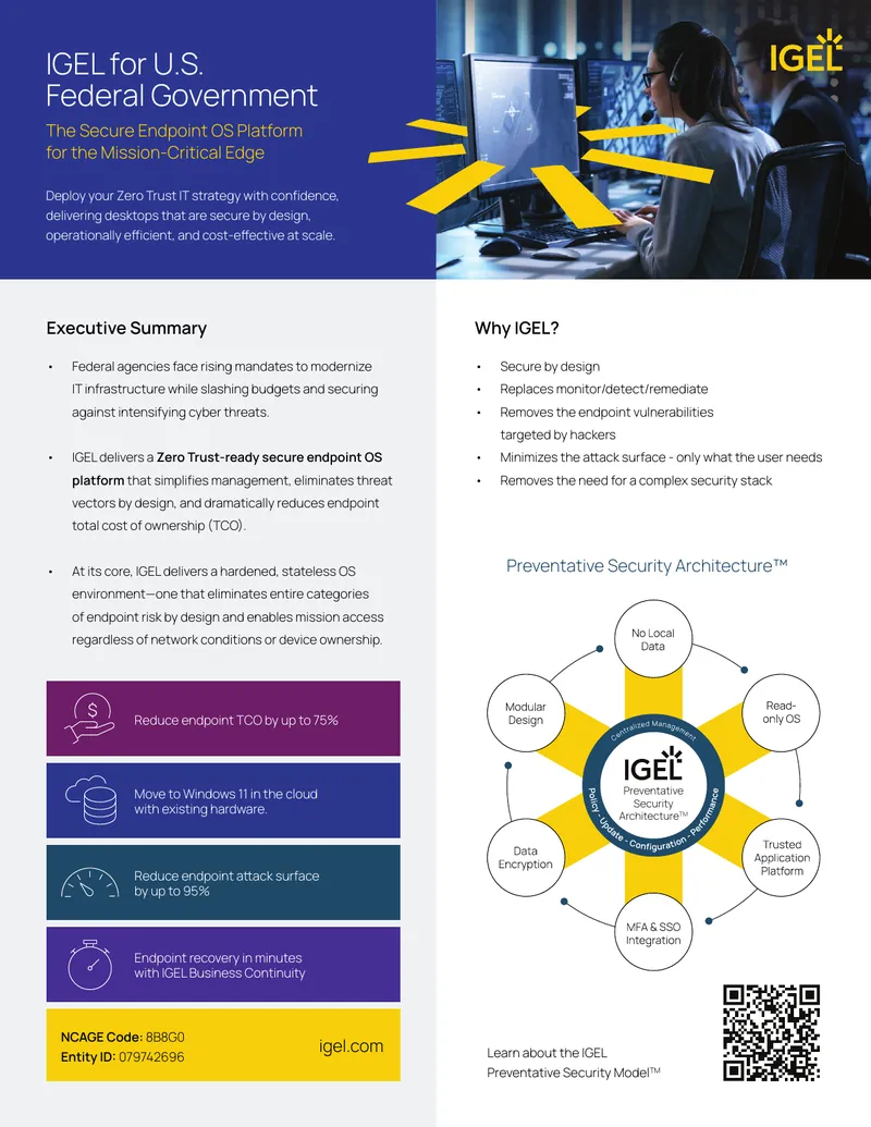 IGEL Secure Endpoint OS Platform for Federal Government