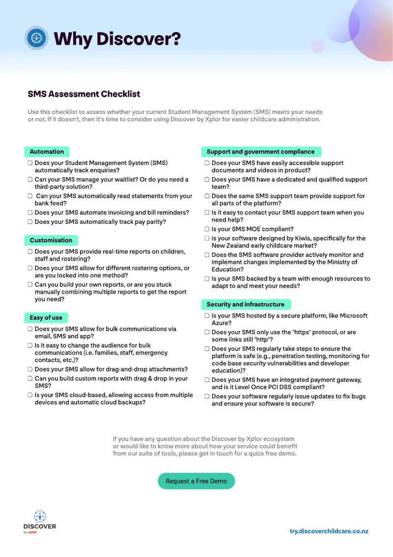 Student Management System Assessment Checklist