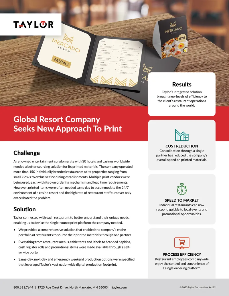 Integrated Print Solution for Restaurant Operations