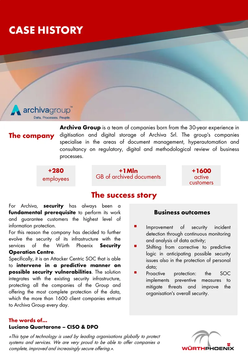 Archiva Group Security Operations Center Case Study
