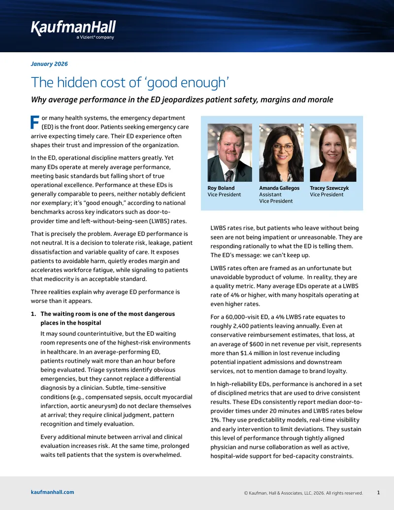 Improving Emergency Department Performance Metrics