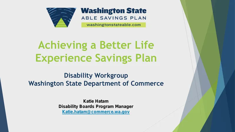 Washington State ABLE Savings Program Presentation