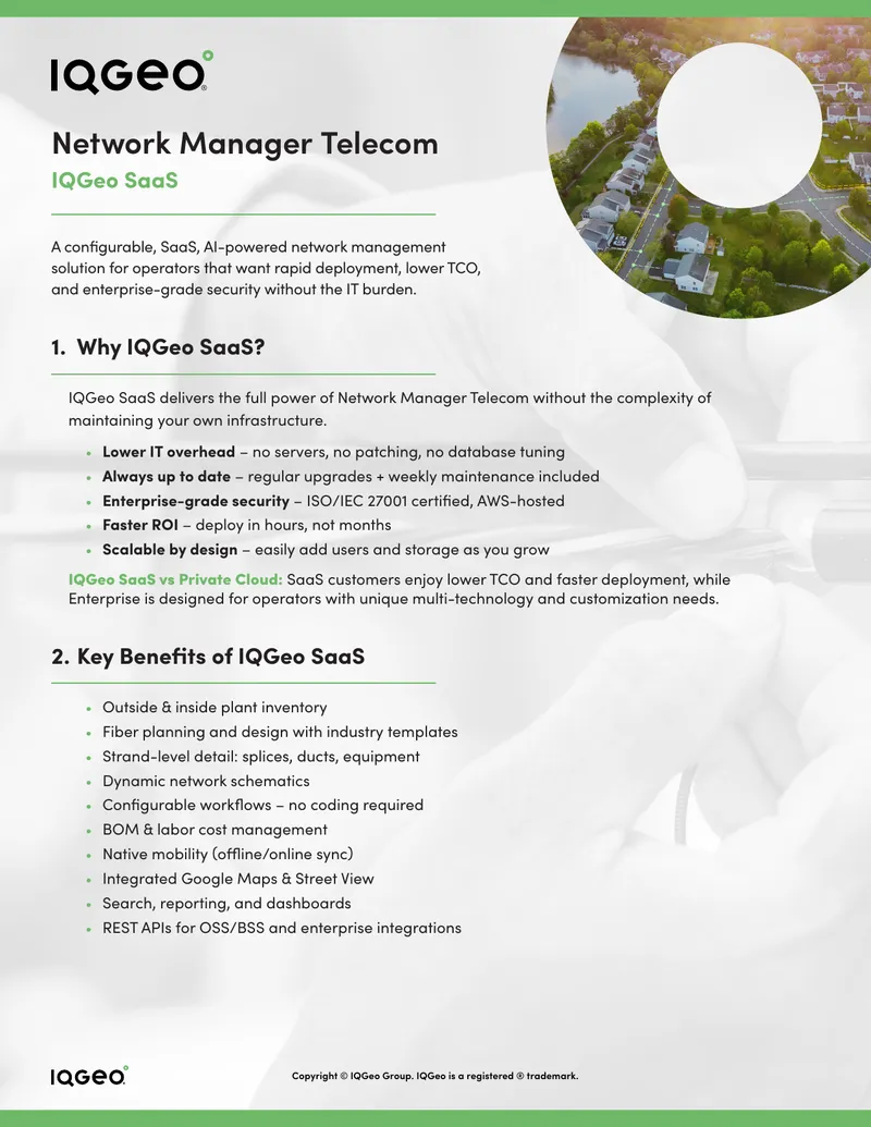 Network Manager Telecom SaaS Overview