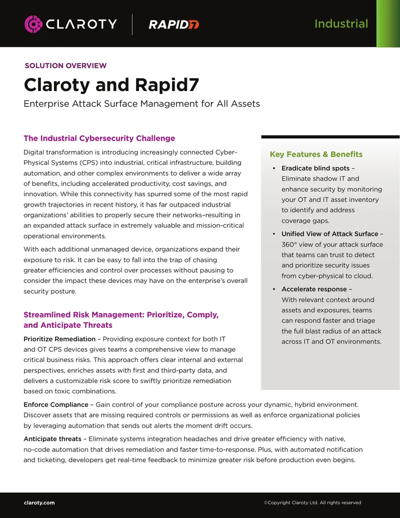Industrial Cybersecurity Challenge and Solutions Overview