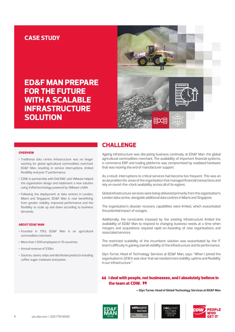 Infrastructure Transformation Case Study for ED&F Man