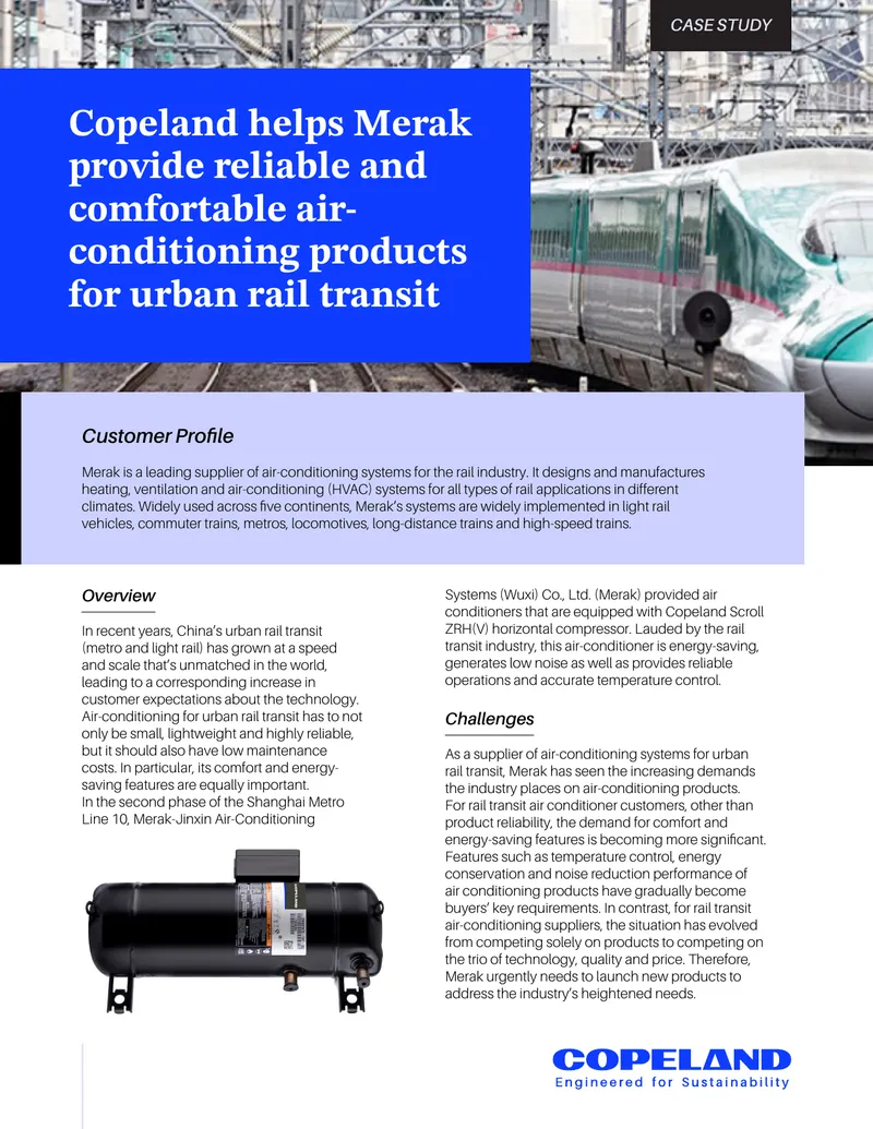 Merak Air-Conditioning Systems for Urban Rail Transit