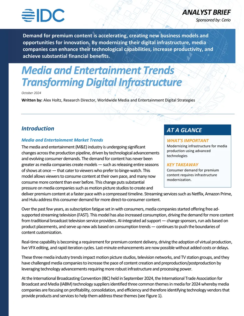 Media and Entertainment Trends Transforming Digital Infrastructure