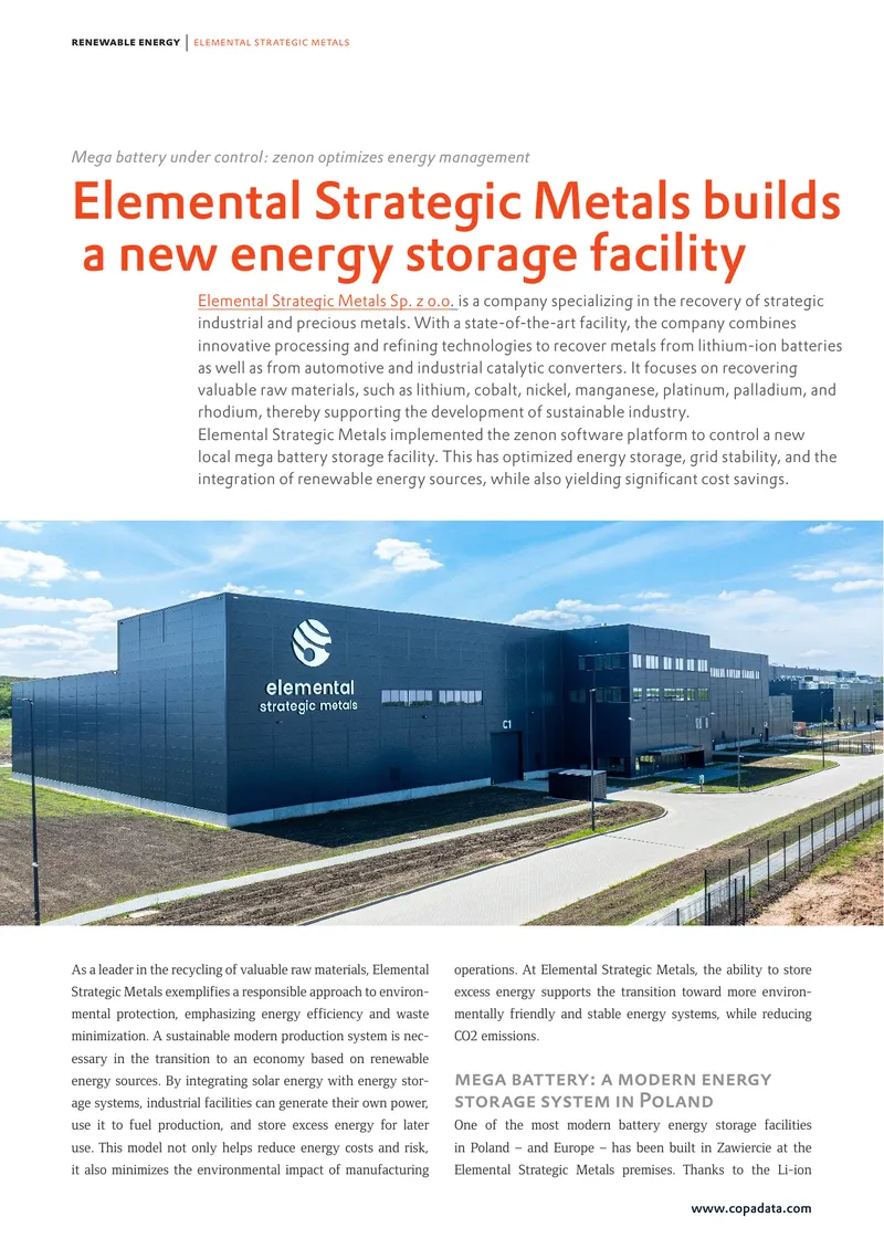 Energy Management System Implementation at Elemental Strategic Metals