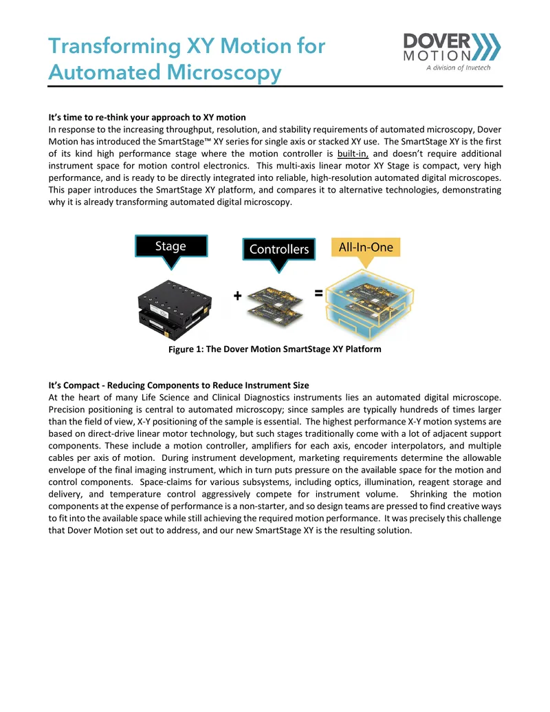 SmartStage XY Series for Automated Microscopy