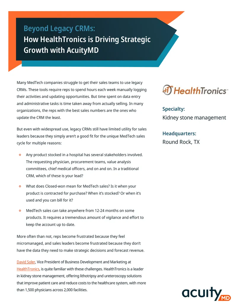 HealthTronics AcuityMD Implementation Case Study