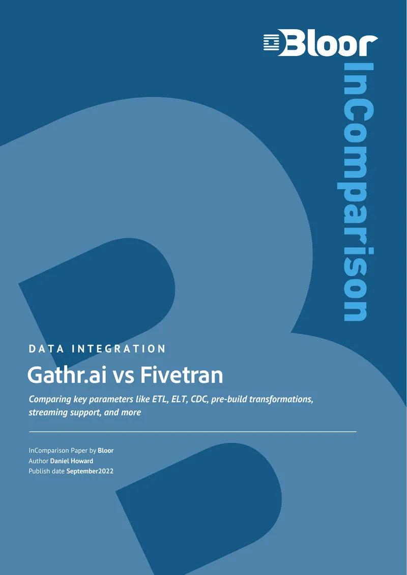 Comparison of Data Integration Solutions Gathr and Fivetran