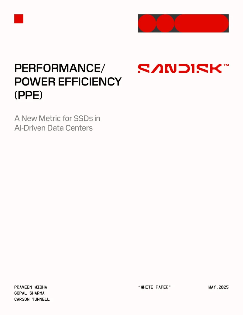 Performance/Power Efficiency Metric for SSDs