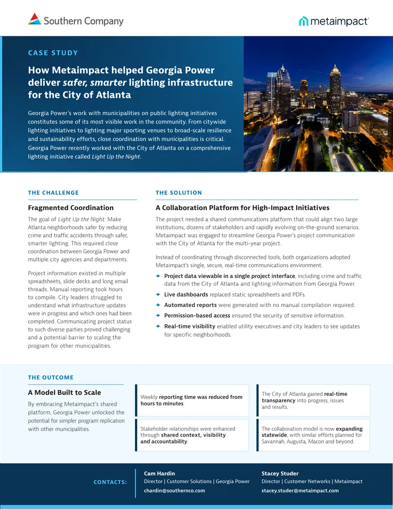 Metaimpact Collaboration for Atlanta Lighting Initiative