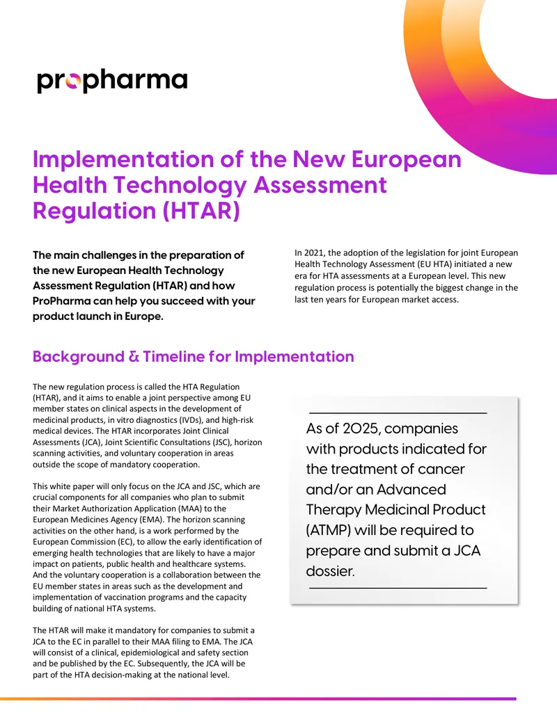 Implementation of the New European Health Technology Assessment Regulation