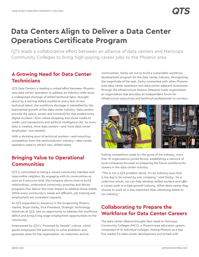 Data Center Operations Certificate Program Development