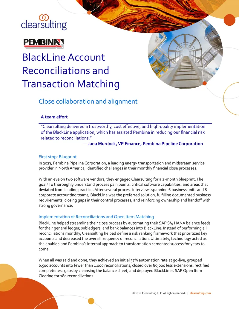 Implementation of BlackLine for Financial Reconciliation