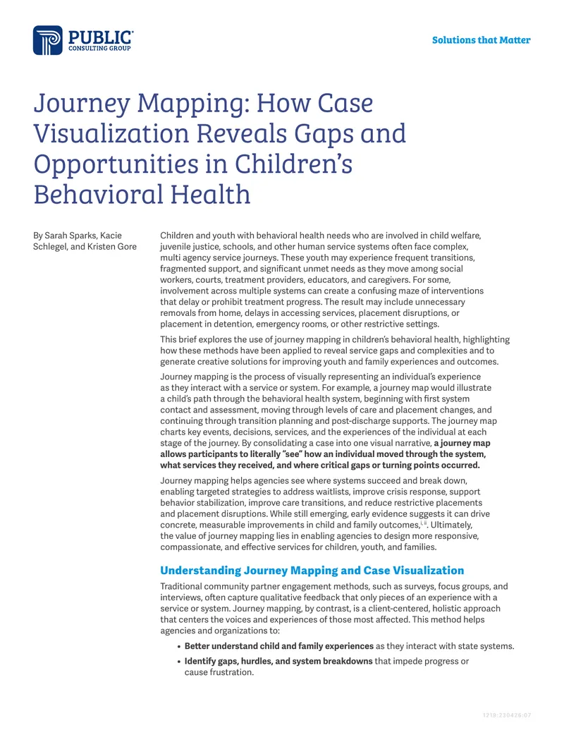 Journey Mapping in Children's Behavioral Health
