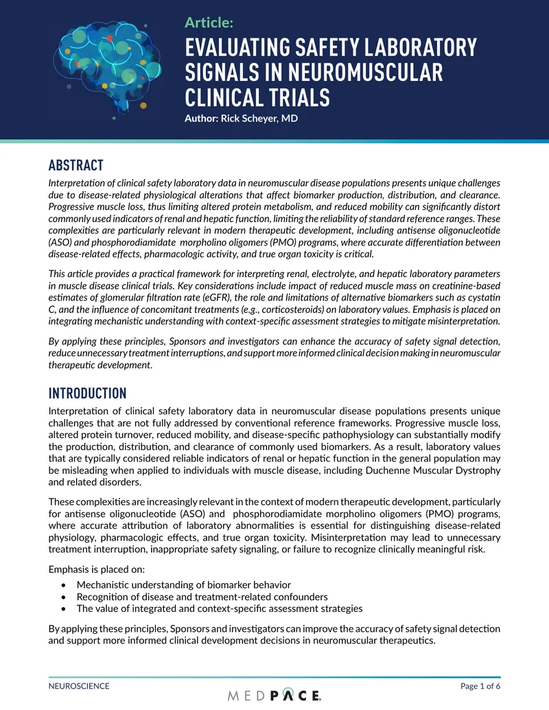 Interpreting Clinical Safety Laboratory Data in Neuromuscular Diseases
